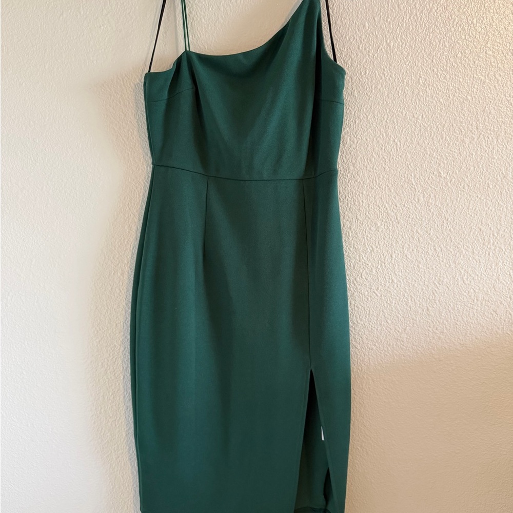 Showpo Asymmetrical Green Midi Dress
